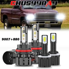 For Dodge Dakota 1997-2000 2-Sides LED Headlight High Low Beam Fog Light Bulbs