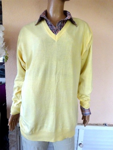 Pull jaune col - col, %
