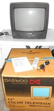 Vintage Daewoo 13" TV Color Television Front Jacks w/ Remote Gaming in Box