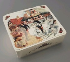 Boîte métal vintage Massilly France Obernai Sarreguemines 24x22x6,5 cm- Geropa