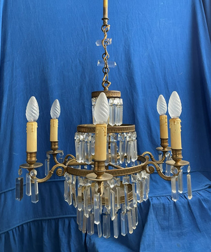Lustre bronze pampilles - lustre, en