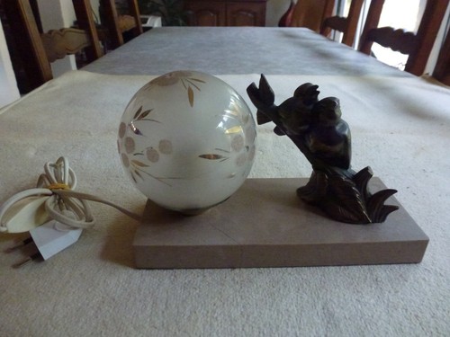 Superbe lampe art deco marbre - lampe,