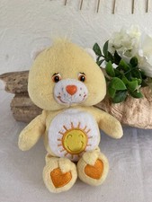 525 ⚜️ Small Plush Blanket Les Bisounours Sun Yellow Height 16 Cm Sitting