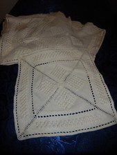 11 SQUARE CROCHET THREAD COTTON WHITE SEWING BLANKET BED COVER TO FINISH EMBROIDERY