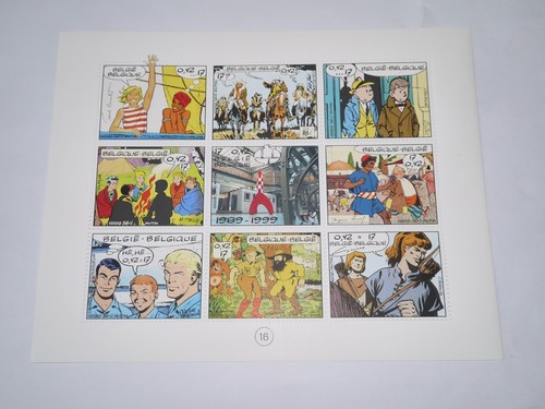 Planche timbres belge - 9,