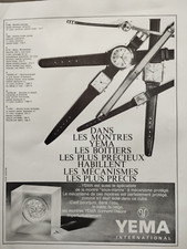 Montre vintage YEMA annonce imprimée!!L'horlage yema vous indique L'heure exacte
