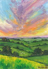 modern landscape sunset