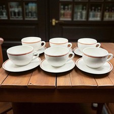 6 0.5L Jumbo Cups & Saucers - Lobjoy Bistro Service Uteuil - Vintage