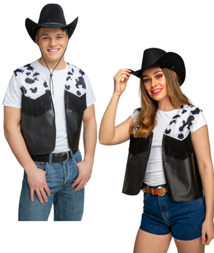 Cowboy cowgirl gilet noir - gilet,