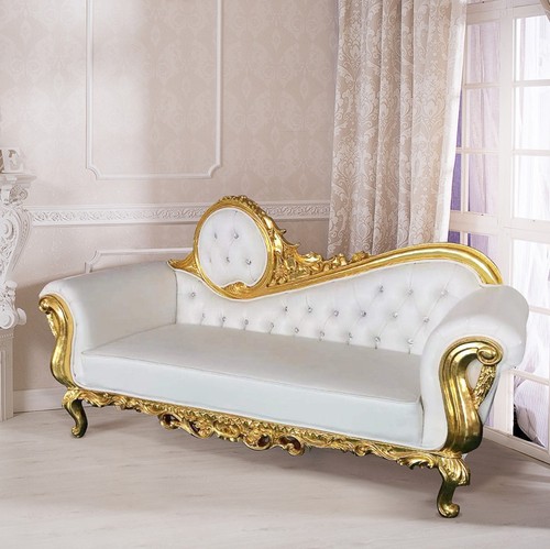 Luxury gold baroque chaise - baroque,