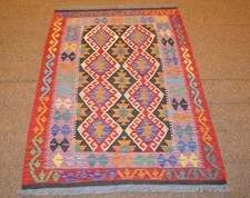 Tapis Kilim Oriental Tissé À La Main Afghan N°79875 - 143x104cm En 100% Laine