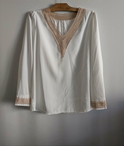 Blouse blanche dorée - blouse, et