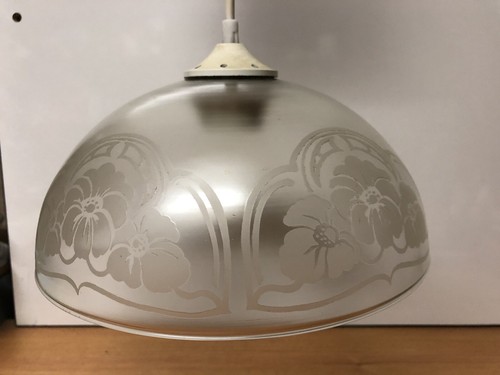 Ancien abat jour verre signée - abat,