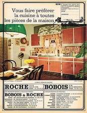 ADVERTISEMENT ADVERTISING 1966 ROCHE BOBOIS furniture kitchen equipped