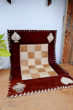 Cowhide Play Mat ? | Checkerboard Pattern | 59 x 40 cm