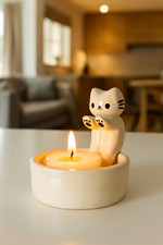 Bougeoir chat mignon en