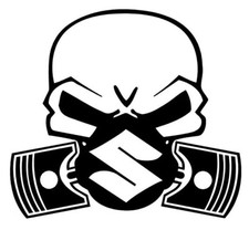 Suzuki Skull Gas Mask Sticker