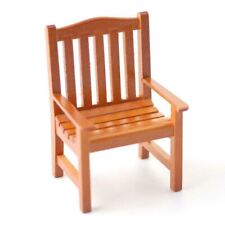 Chaise De Jardin En Noyer Pour Maison De Poupée Miniature Mobilier De Patio 1:12