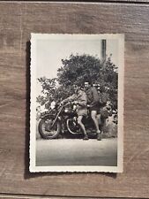 VINTAGE GOYON COIN MOTORCYCLE AND RIDERS PHOTO 1950