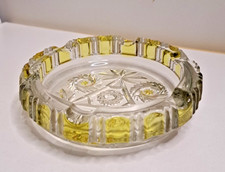 Grand cendrier ancien 16,5cm - 1kg - cristal - décor étoile vintage