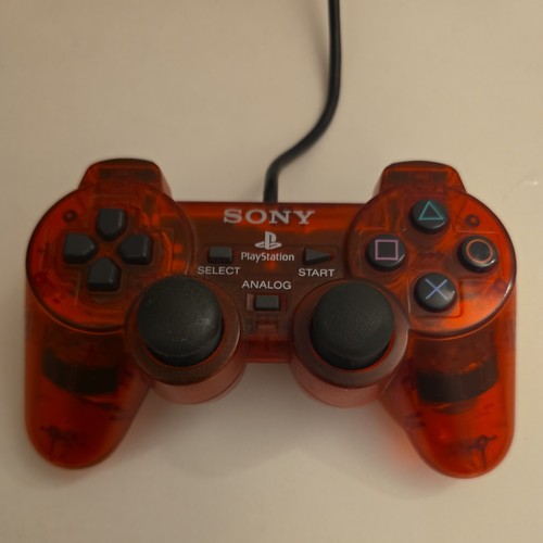 Manette ps2 crimson red clear - manette,