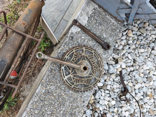 Pédalier vélo ancien - pédalier,