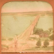 Colorful Albumin Panoptic Stereo View, Dnieper Bridge, Kiev, Ukraine