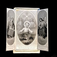 19th Century Pious System Image Opening In Triptych "Christmas" Ed Aubry Paris