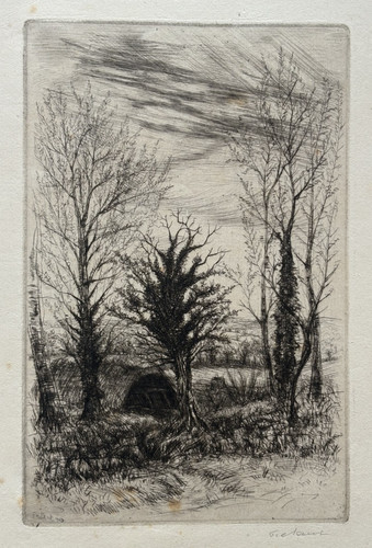 Grange gravure eau forte - grange, jean