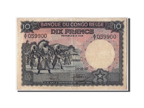 Billet congo belge 10 - billet,, belge,