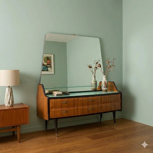 Commode vintage bois exotique - commode,