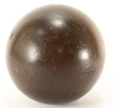 = Antique 19th C Hard Wood Sports Ball Bowling Petanque Boule Bocce