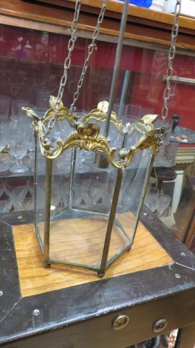 Old small brass lantern - old, decor