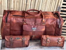 30 " Cuir Hommes Chèvre Gym Voyage Valise Marron Transport S Véritable 2 Sac