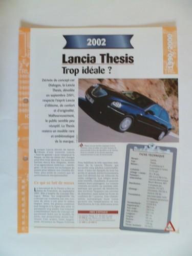 Carte fiche auto lancia - fiche,