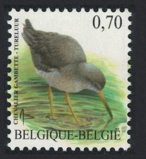 Redshank 'Chevalier Gambette' 70c Bird Buzin Belgium 2002 MNH SG#3704 MI#3187