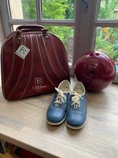 Sac bowling Brunswick vintage avec boule Columbia 300 et chaussures femme 
