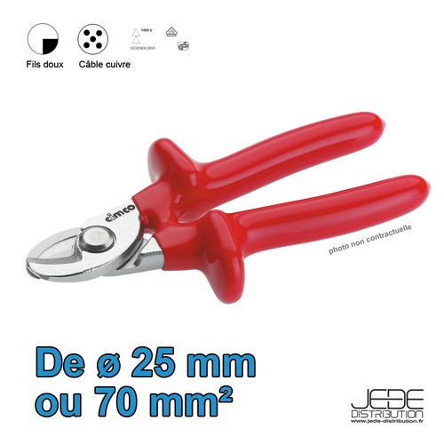 Coupe câble isolé 1000v - isolé, Ø25