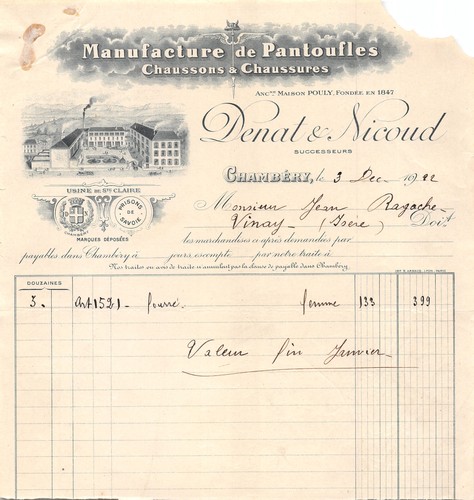 Invoice 1922 manufature - invoice,