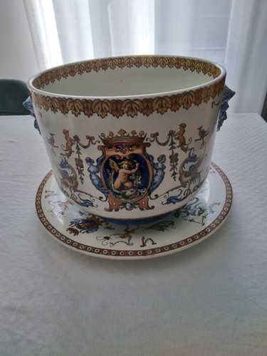 Gien faïence cache pot - , +