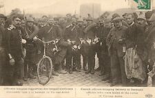 POSTCARD WAR FRENCH OFFICERS BRINGING GERMAN HELMETS 