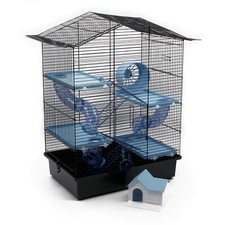 Cage à Rongeur A Hamster XXL 67x49x32 CM avec Accessoires Bleu Souris Rat Neuf