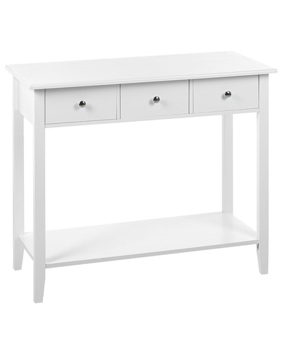 Console blanche mdf bois - console,