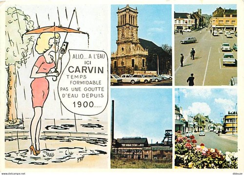 Carte postale carvin - -,