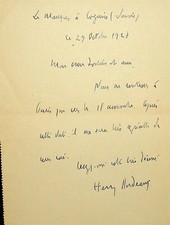 ✒ L.A.S Henry BORDEAUX écrivain avocat au docteur Maurice de FLEURY