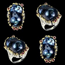 Bague argent massif plaqué or