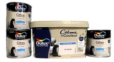 Lot Peinture DULUX VALENTINE "Lin Intense" MAT Velouté 2,5L + 3 X 0,5L