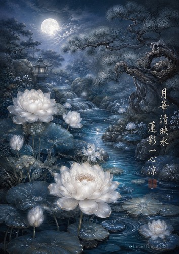 Affiche lotus japonais - lotus,