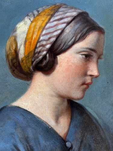 Beau tableau ancien portrait - beau,