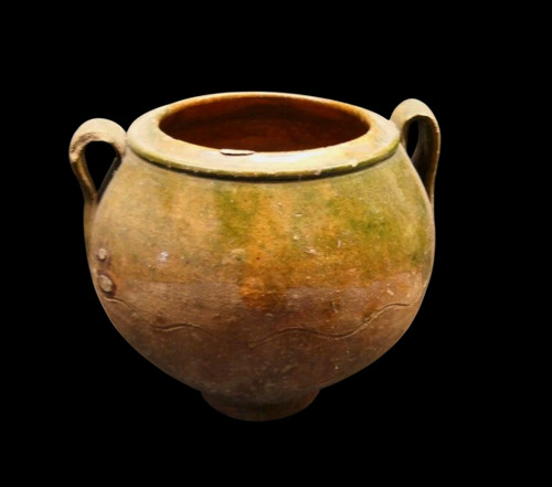 Ancien pot graisse confit - graisse,